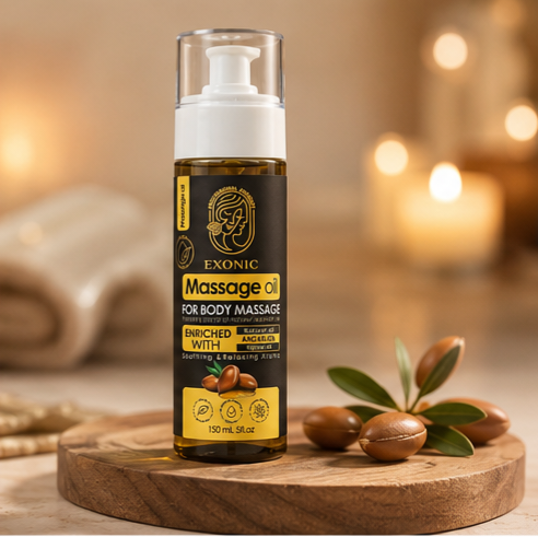 روغن ماساژ بدن اکسونیک حاوی روغن بادام شیرین و روغن یاس 200 میل اکسونیک فرانسوی