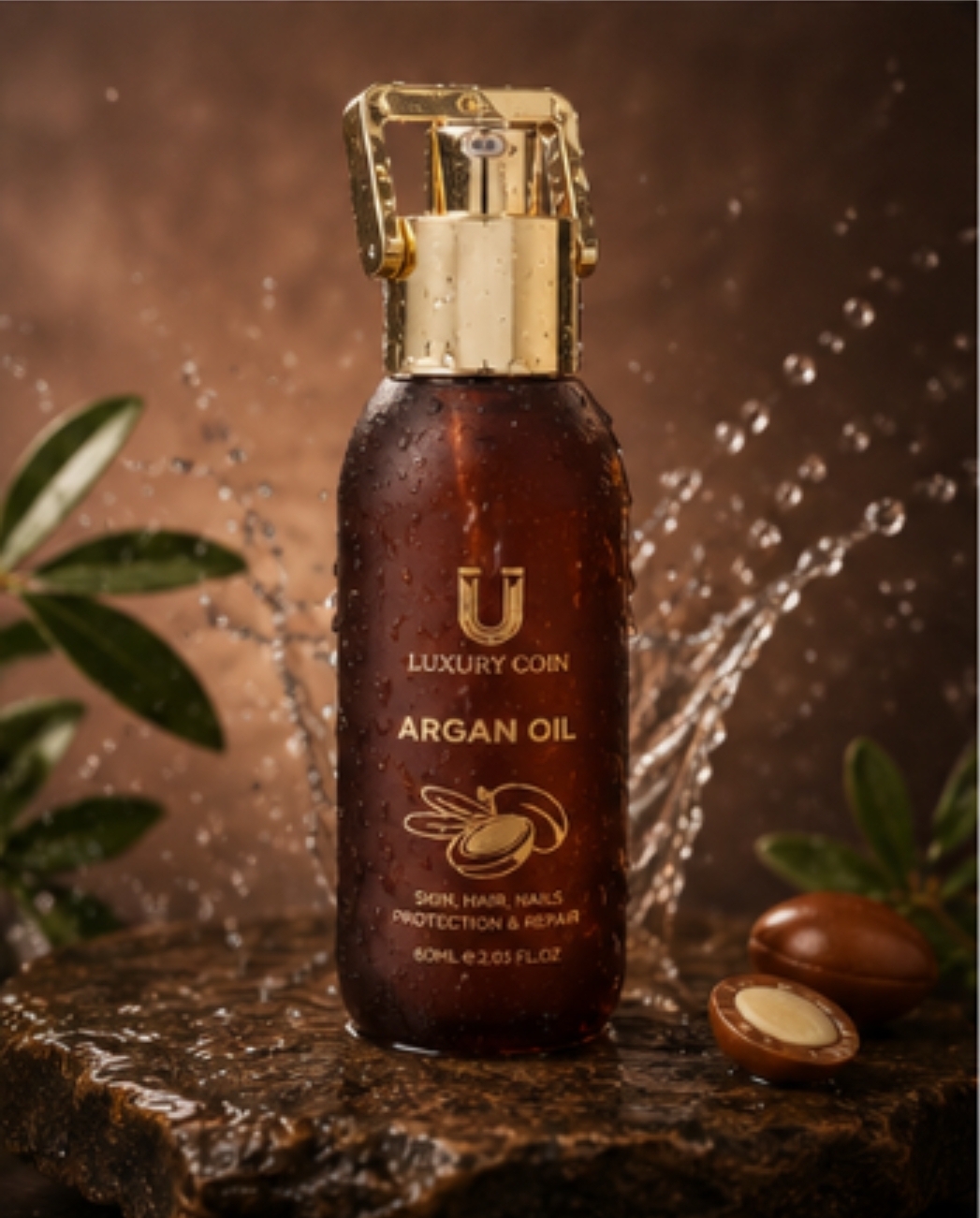 روغن تقویت کننده مو و ابرو آرگان برند لاکچری کوین فرانسوی