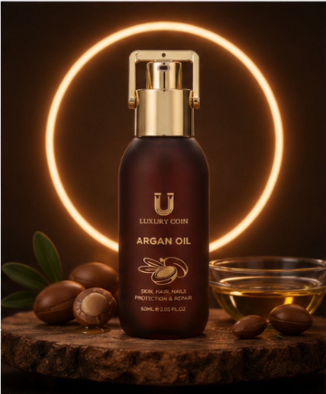 روغن تقویت کننده مو و ابرو آرگان برند لاکچری کوین فرانسوی